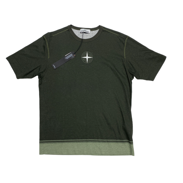 Stone Island 2020 Green Two Tone Cotton T Shirt