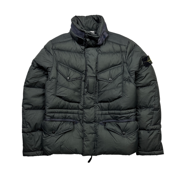 Stone Island 2009 Opaque Nylon Tela Down Mesh Badge Puffer - Medium