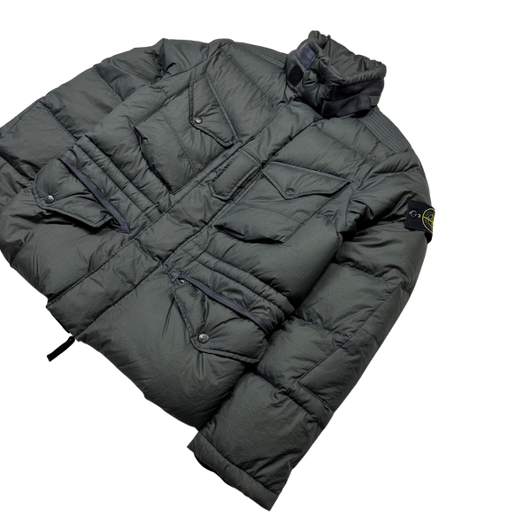 Stone Island 2009 Opaque Nylon Tela Down Mesh Badge Puffer - Medium