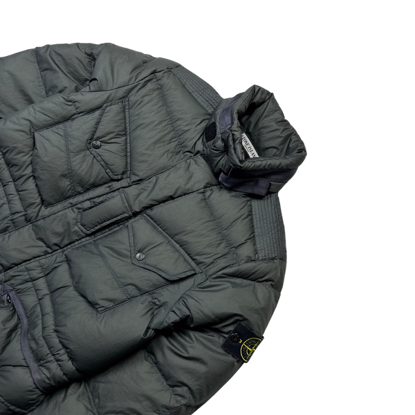 Stone Island 2009 Opaque Nylon Tela Down Mesh Badge Puffer - Medium
