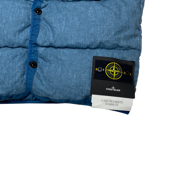 Stone Island Blue Lino Resinato TC Down Gilet