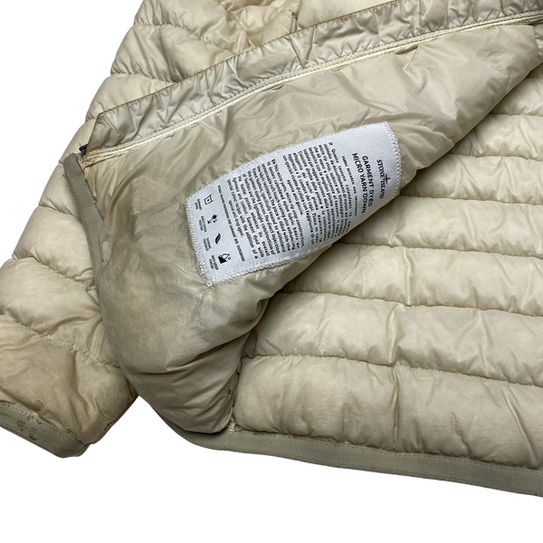 Stone Island Cream Micro Yarn Hooded Down Puffer Jacket