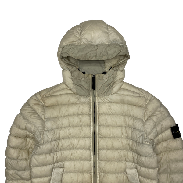 Stone Island Cream Micro Yarn Hooded Down Puffer Jacket
