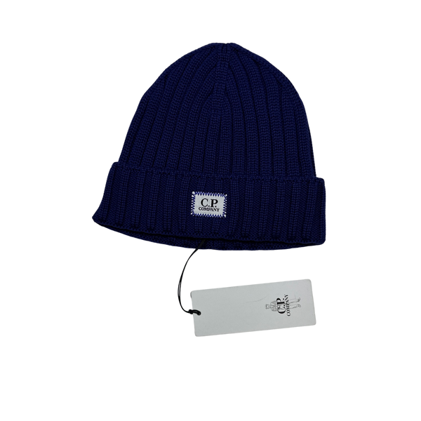 CP Company Blue Merino Wool Beanie