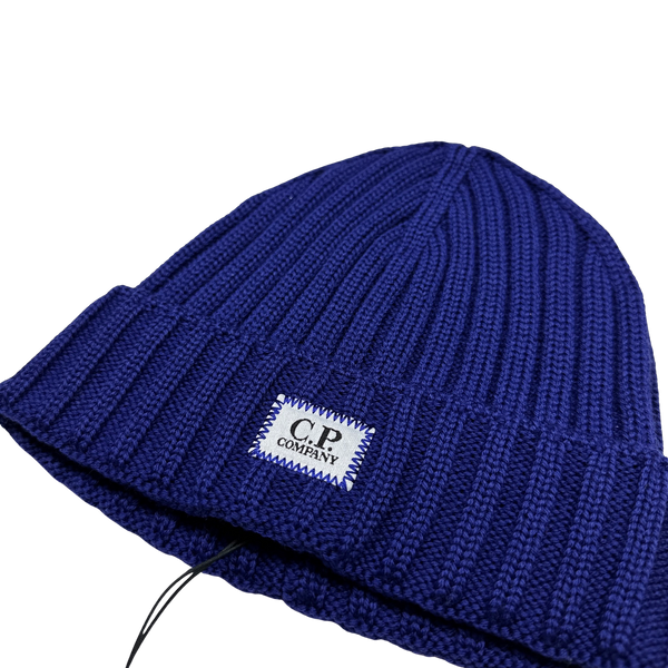 CP Company Blue Merino Wool Beanie