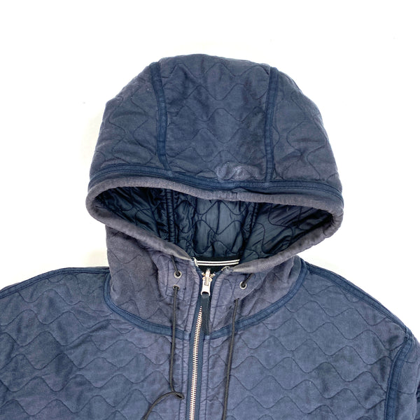 Stone Island Navy Reversible Nylon / Cotton Hooded Jacket