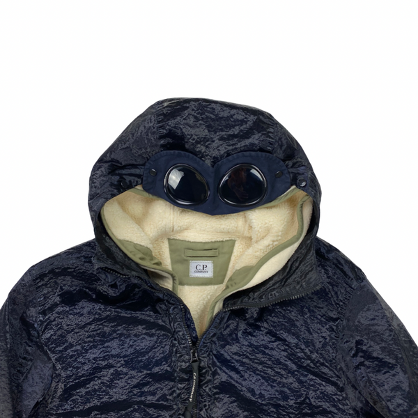 CP Company Navy Sherling Kan D Shell Goggle Jacket