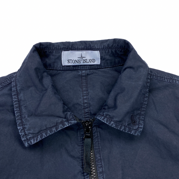 Stone Island 2020 Navy Cotton Zipped Overshirt