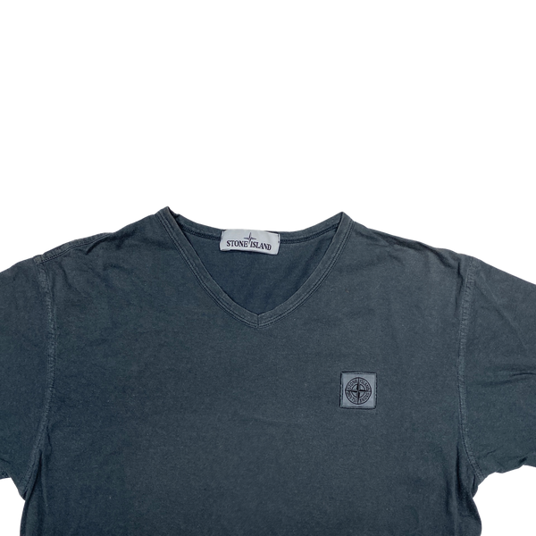 Stone Island 2018 Grey V Neck Cotton T Shirt