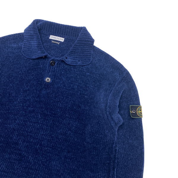 Stone Island Vintage 1995 Blue Chenille Knit Pullover