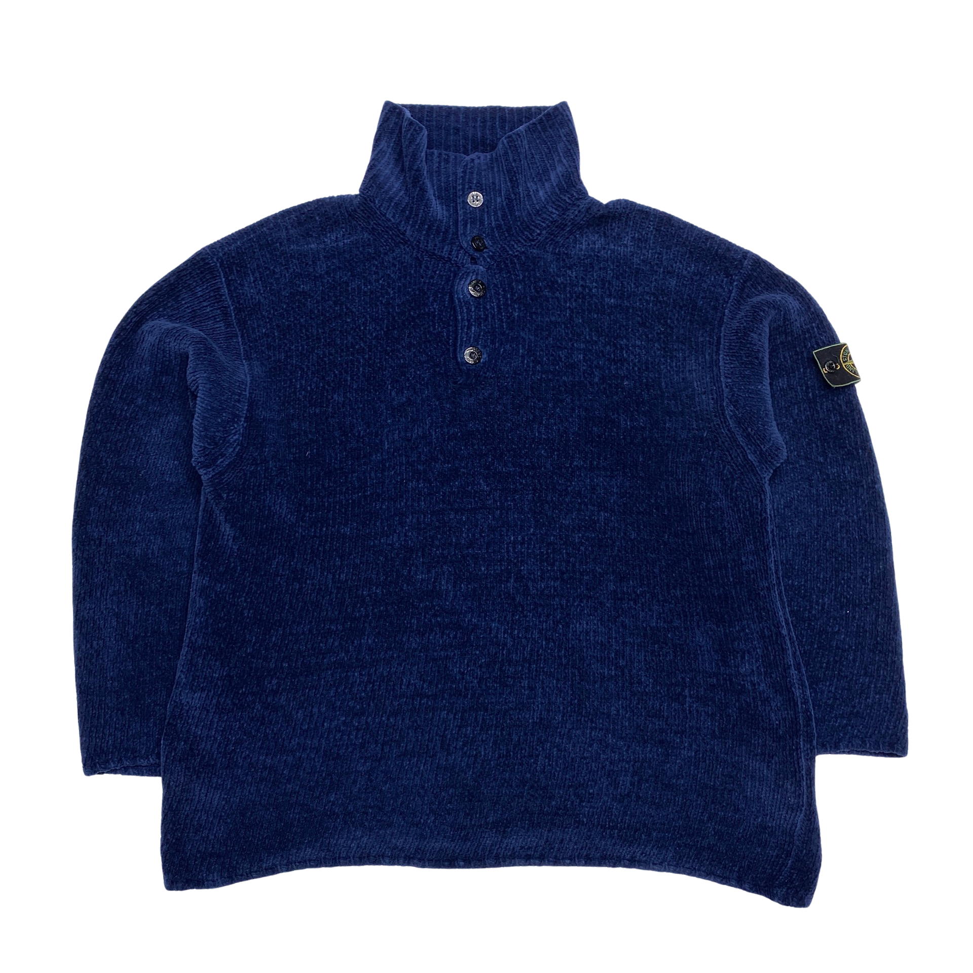 Stone Island Vintage 1995 Blue Chenille Knit Pullover
