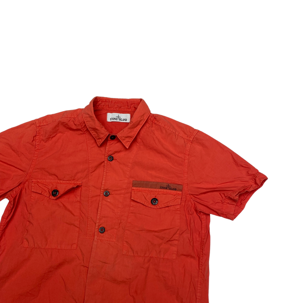 Stone Island Orange Cotton Shirt