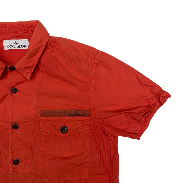 Stone Island Orange Cotton Shirt