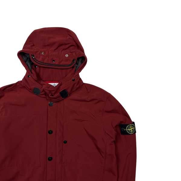 Stone Island 2012 Red Fleece Lined Soft Shell Jacket - XL