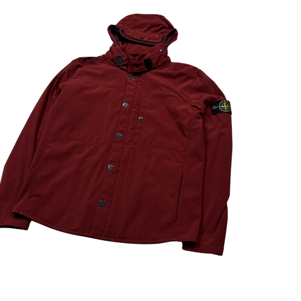 Stone Island 2012 Red Fleece Lined Soft Shell Jacket - XL