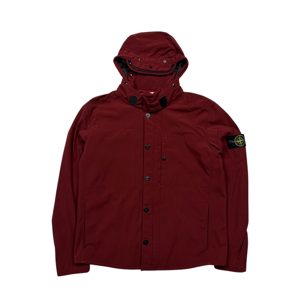 Stone Island 2012 Red Fleece Lined Soft Shell Jacket - XL
