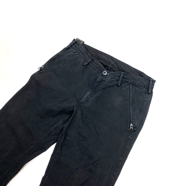 Stone Island Thick Cotton Black Trousers