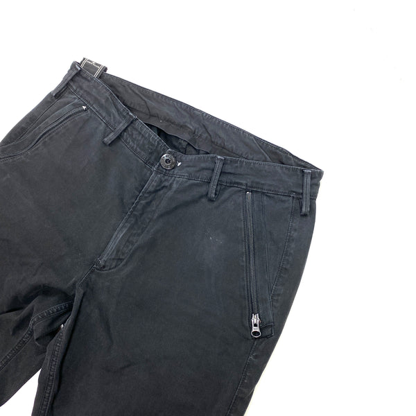 Stone Island Thick Cotton Black Trousers
