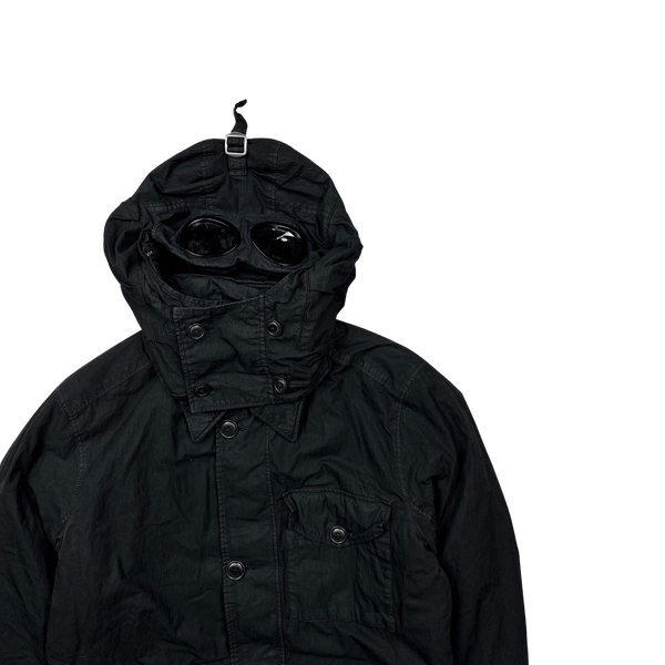CP Company Black Multi Pocket 50 Fili Goggle Jacket - Large