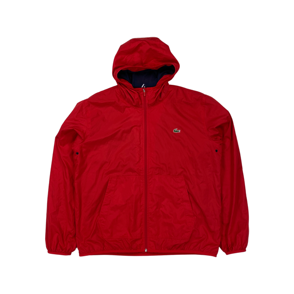 Lacoste Red Nylon Windbreaker Jacket
