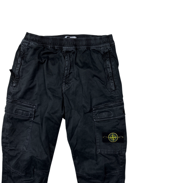 Stone Island 2021 RE T Black Cargo Trousers - 33"w