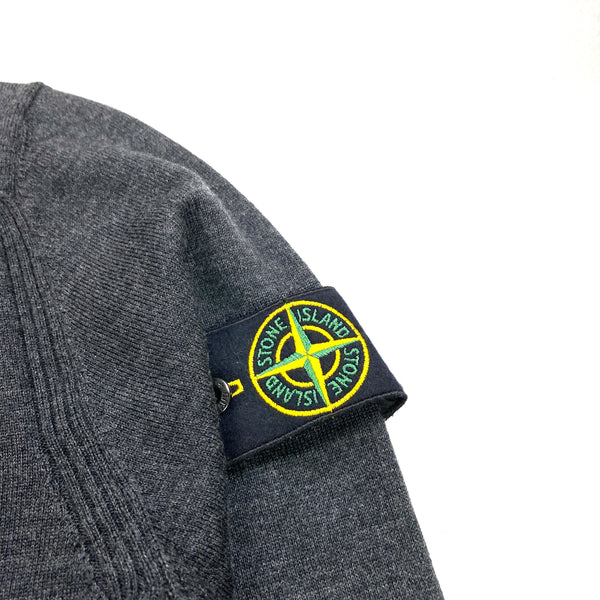 Stone Island Grey Crewneck Wool Knit Jumper