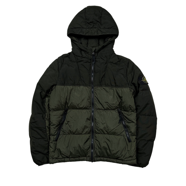 Stone Island 2013 Khaki Crinkle NY Down Puffer Jacket - Small