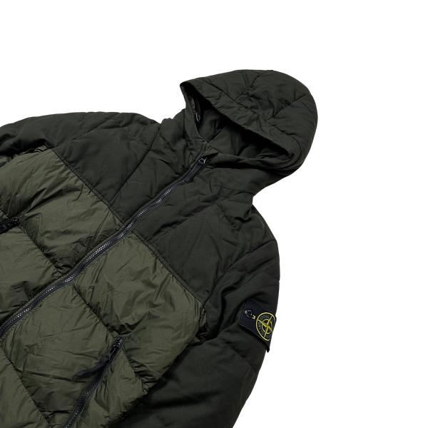 Stone Island 2013 Khaki Crinkle NY Down Puffer Jacket - Small