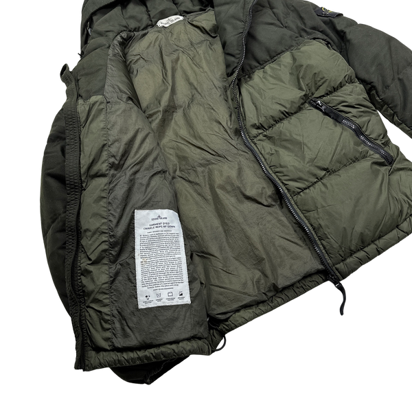 Stone Island 2013 Khaki Crinkle NY Down Puffer Jacket - Small