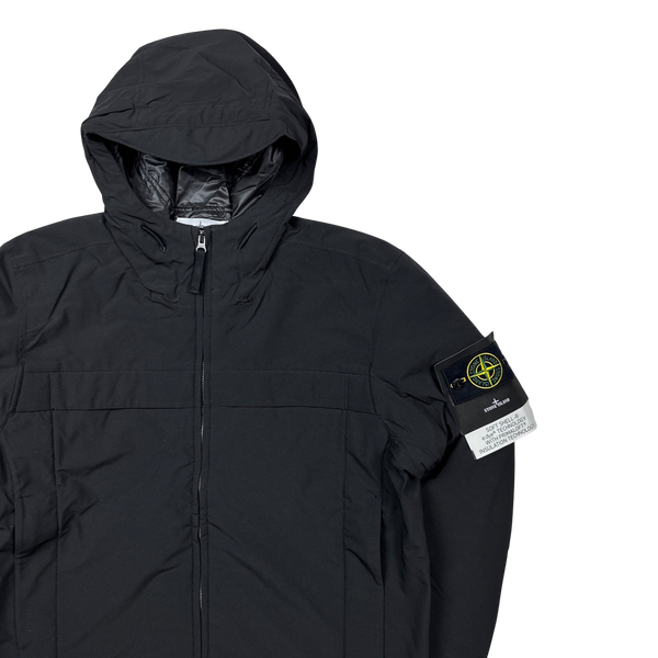 Stone Island Black Soft Shell R E Dye Primaloft Insulation Jacket - Large