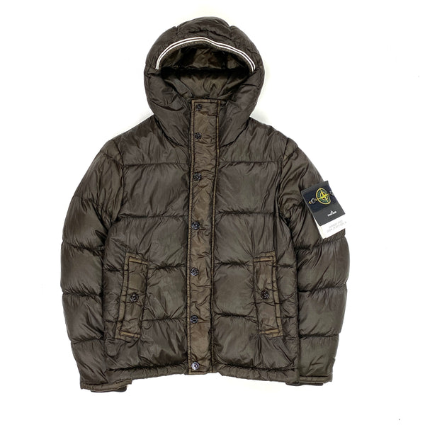 Stone Island Khaki Garment Dyed Down Puffer Jacket