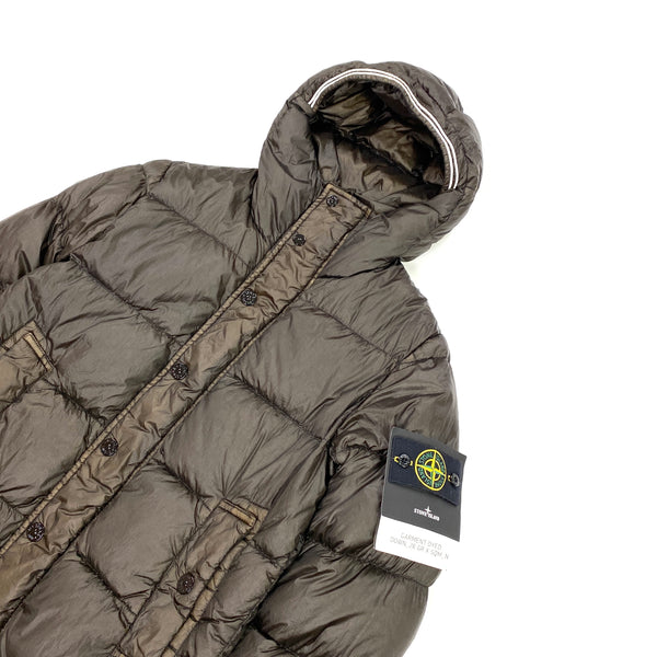 Stone Island Khaki Garment Dyed Down Puffer Jacket