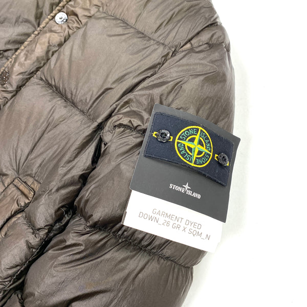 Stone Island Khaki Garment Dyed Down Puffer Jacket