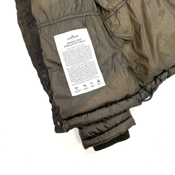 Stone Island Khaki Garment Dyed Down Puffer Jacket