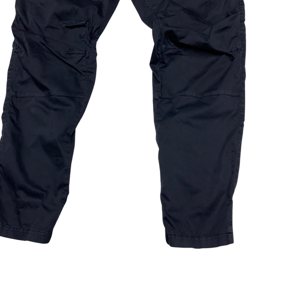 CP Company Black Relaxed Tapered Fit Cargos