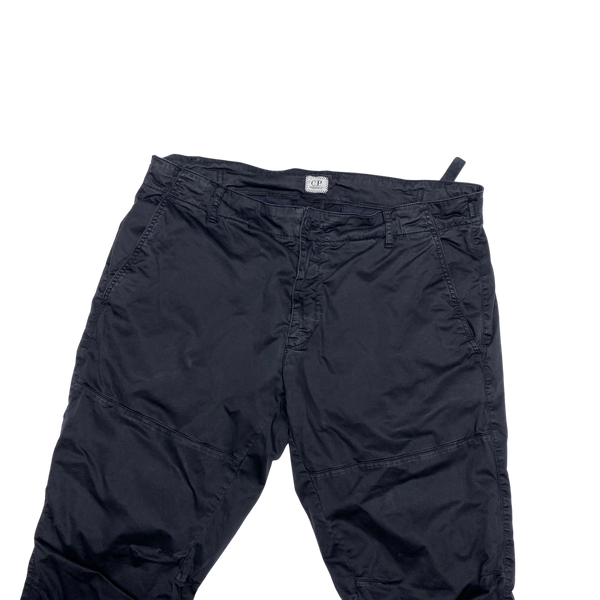 CP Company Black Relaxed Tapered Fit Cargos