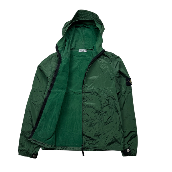 Stone Island 2008 Emerald Green Velvet Lined Nylon Jacket - Medium