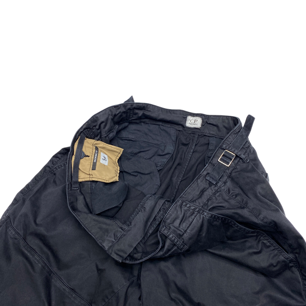 CP Company Black Relaxed Tapered Fit Cargos