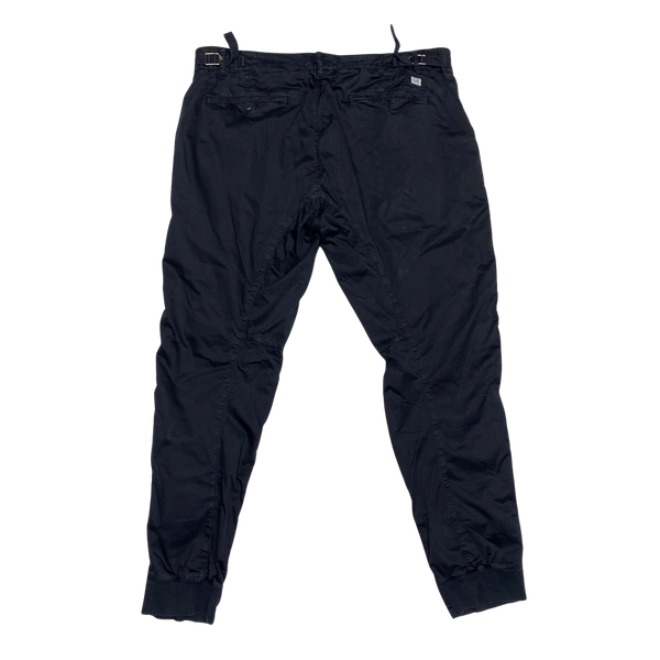CP Company Black Relaxed Tapered Fit Cargos