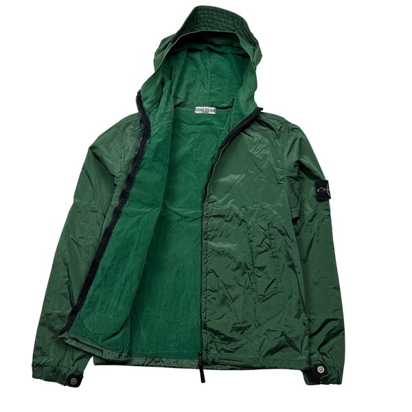 Stone Island 2008 Emerald Green Velvet Lined Nylon Jacket - Medium