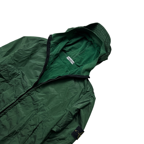 Stone Island 2008 Emerald Green Velvet Lined Nylon Jacket - Medium