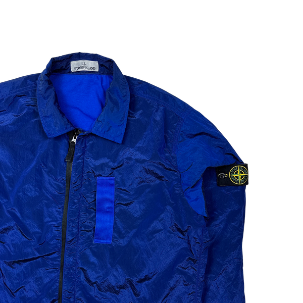 Stone Island 2017 Blue Nylon Metal Shimmer Overshirt - XXL