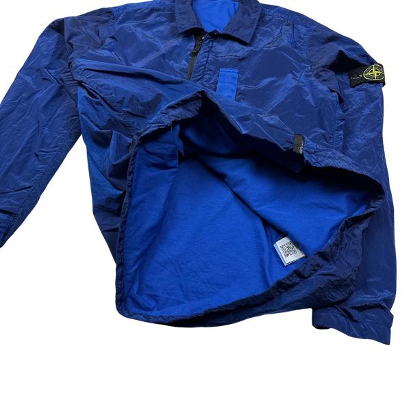 Stone Island 2017 Blue Nylon Metal Shimmer Overshirt - XXL