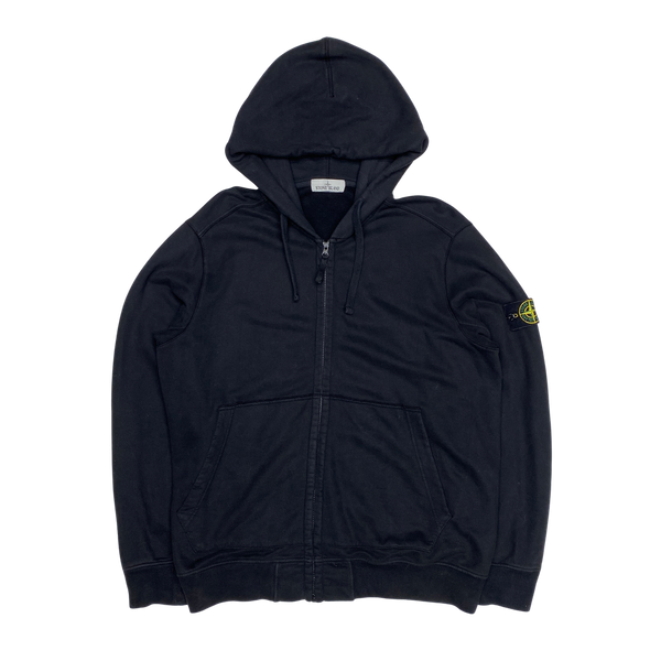Stone Island 2019 Black Zipped Cotton Hoodie