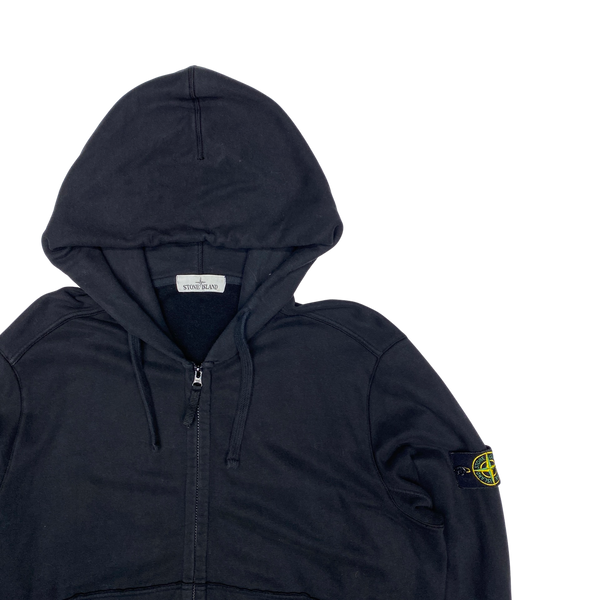 Stone Island 2019 Black Zipped Cotton Hoodie