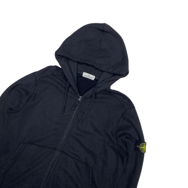 Stone Island 2019 Black Zipped Cotton Hoodie