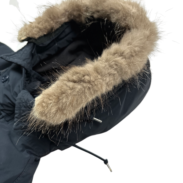 Stone Island 2014 Micro Reps Down Filled Fur Trim Parka - Medium