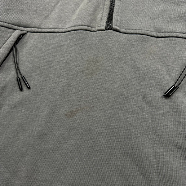 CP Company Grey Thick Cotton Quarter Zip Pullover - Small