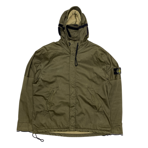 Stone Island 2004 Beige Raso Floccato Riot Mask Jacket