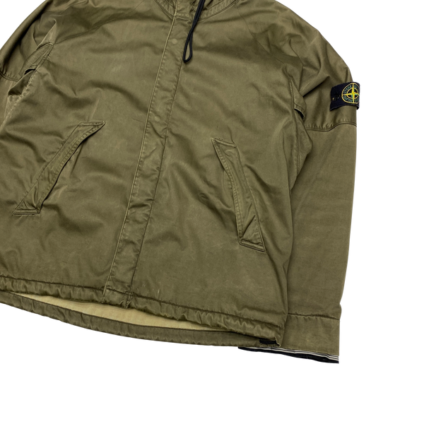 Stone Island 2004 Beige Raso Floccato Riot Mask Jacket